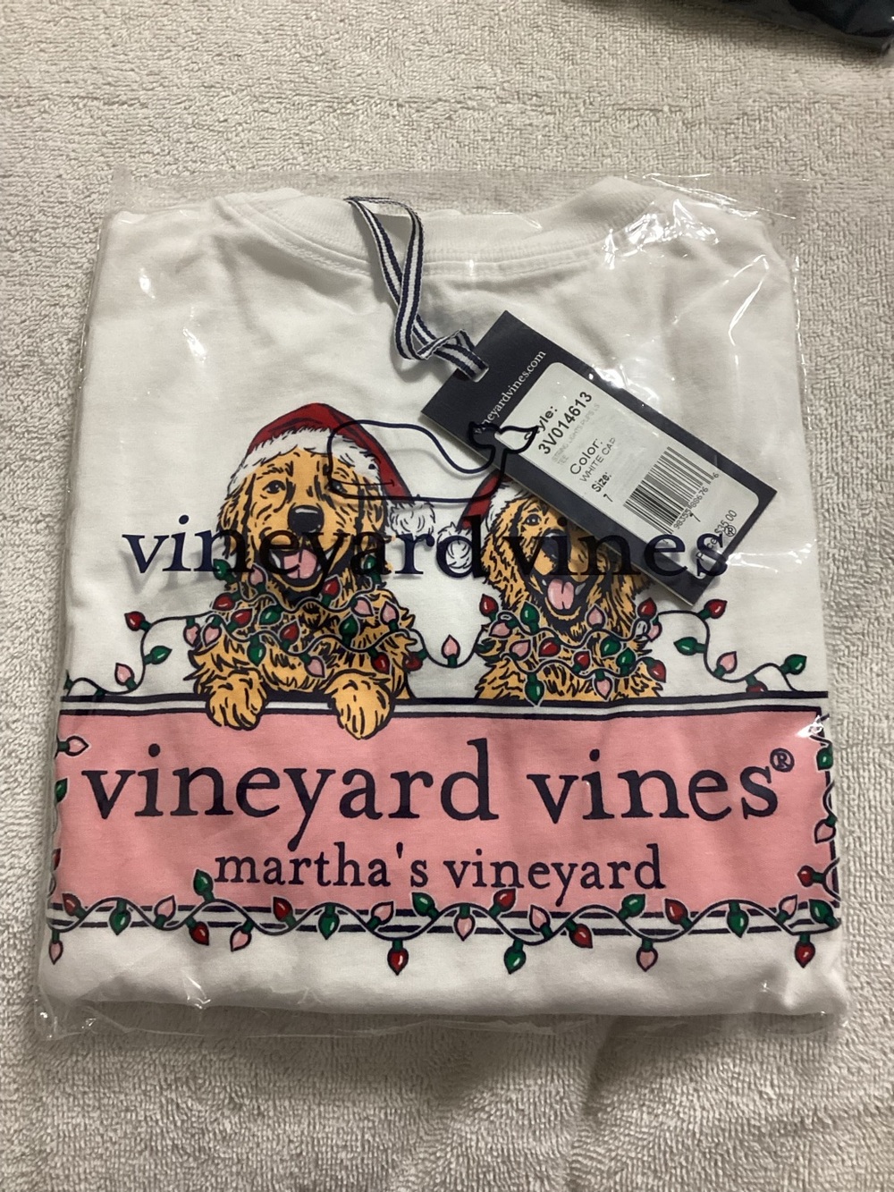 Vineyard Vines White String Lights Pup Logo Box Long Sleeve Tee
Boys 7